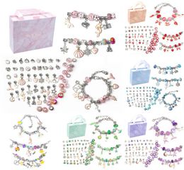 Charm Bracelets Bracelet Kit for Women DIY Jewellery Making Accessories Metal Charms Set Kids Handmade Macroporous Beads Trend Hand 7549749