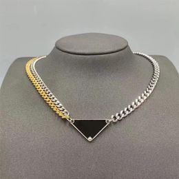 Custom necklace for teen girls silver layered Luxury Designer Chain Titanium steel will never fade triangle gold long trendy sets 199s