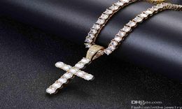 Luxury Necklace Designer Jewelry diamond silver pendants without chain mens iced out tennis chains hip hop cuban link gold cross n8187829