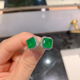 Stud Earrings Ne'wJewelry Europe And America Network Selling Imitation Emerald Palaiba Earnail Main Stone 8 Wholesale