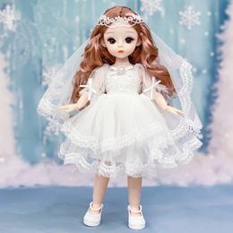 Cute 12 inch 30cm BJD Doll 23 Mobile Connector Sweet Big Eyes Soft Hair Princess Model Girl Gift Toy 231225