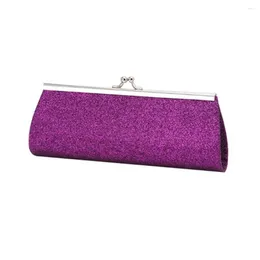 Evening Bags Women Glitter Clutch Purse Party Wedding Banquet Handbag Shoulder Bag (Purple)