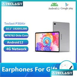 PC Tablet Pc Teclast P30 Air 10.1 Inch 1920X1200 Ips Android 12 4Gb Ram 64Gb Rom Mt6762 Octa Core 4G Network Gps Drop Delivery Comput