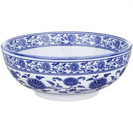 Bowls Blue And White Porcelain Ramen Bowl With Lid Ceramic Salad Tableware Ceramics Rice Kitchen Serving