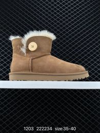 Botas de neve de sola grossa de inverno botas de fundo plano médio e baixo sapatos femininos da moda