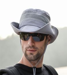 Men Summer Foldable Sun Fisherman Outdoor Sports Fishing Hat Wide Brim Casual Travel Beach screen UV Protection Cap U53 2204278096536