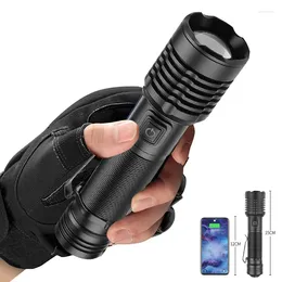 Flashlights Torches ZK40 XHP50 Led 18650 Rechargeable Torch Usb Powerful Tactical Flash Light Zoomable Hunting Lantern Waterproof