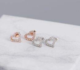 Sterling Silver Earrings Style Elegant Classic Fashion Small Fresh Love Heartshaped Gift For Girlfriend Stud6896223