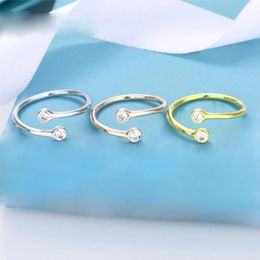 Rings 18k gold luxury crystal diamond shining brand designer rings for women girls 925 silver Spring Horse Eye stone simple ring Jewellery