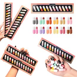 Mini 12 color Capsule Lipstick Set Waterproof Non stick Cup Carry Pill Novelty Lips Makeup DIY For Women 231225