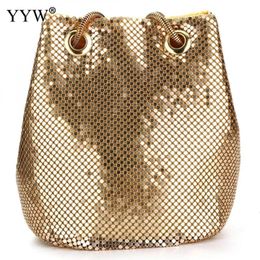 Bags Fashion Women Bucket Shoulder Bag with Sequin Crossbody Bag Evening Party Sliver Gold Purse Girl Handbags Female Clutches Bolsos