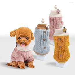 Dog Apparel Knitted Sweaters Turtleneck Classic Cable Knit Jumper Coat Warm Sweartershirts Outfits For Cat In Autumn Winter