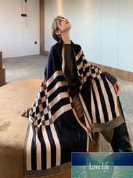 Luxury Black Plaid Scarf Women Winter Warm Cashmere Blanket Wraps Female Scarves Lady Pashmina thick Foulard StoleFactory Fa8215337
