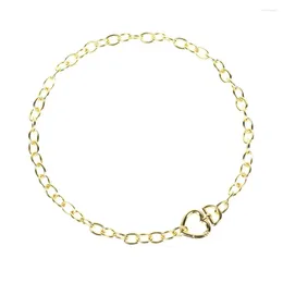 Chains 2023 Summer European Web Celebrity With Thick Chain Necklace Collarbone Love Buckle Lock Trend Hip Hop Bracelets