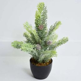 Decorative Flowers Artificial Pine And Cypress Potted Simulation Christmas Tree Landscape Green Plant Home Office Desktop Decoration