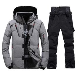 Ski Suit Men Winter Snow Parkas Warm Windproof Outdoor Sports Skiing Down Jackets and Pants Male Snowboard Wear Overalls 231225