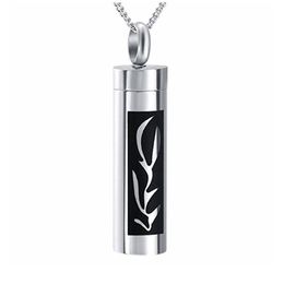 Fashion Jewellery Urn Cremation Cylinder Pendant Necklace Memorial keepsake Ashes Holder Stainless Steel Urn Pendant Necklace145H