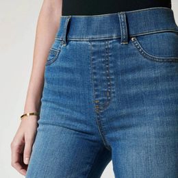 Women's Jeans Autumn And Winter No-Button Stretch Flare Pull On Denim Pants Regular Fit Jean