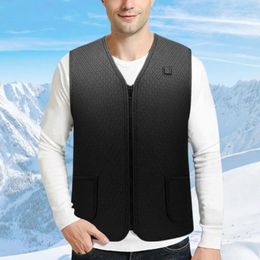 Men's Vests Vest Men Unisex Usb Heating With Three Gear Adjustment V Neck Energy-saving Zipper Closure Padded Thick For Winter