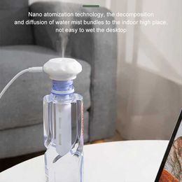 Humidifiers USB Portable Air Humidifier Car Home Room Office Desktop Small Spray Water Replenisher Mineral Water Bottle Cup Humidifiers