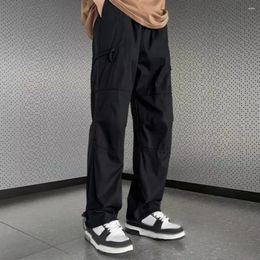 Men's Pants Men Cargo Trousers Streetwear Wide Leg With Multi Pockets Soft Breathable Fabric Comfort Style Casual