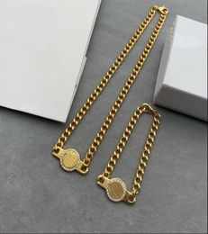 New Designed Bracelets Thick Chain Bangle Women Gold Brass Choker Necklaces Banshee Portrait Pattern 18K Gold Plated Designer Jewelry NL41208597