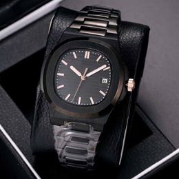 Men's watch sport style bow buckle stainless steel case sapphire glass 2813 automatic movement black strap3339