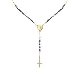 Pendant Necklaces Catholic Stainless Steel Rosary Beads Chain Y Shape Virgin Necklace For Women Men Religious Cross Jewelry7893250