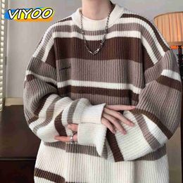 Men's Sweaters Striped Knit Knitwear Sweaters Men Women Blouse Tops Casual Pullovers Winter New Streetwear Jumper Korean Fall Clothes 2023 J231225