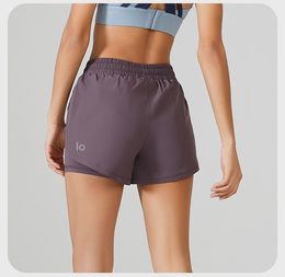 Al Women Yoga Short Running Shorts Solid Color With Pickets Fitness Kjol YK183