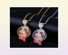 Hip Hop Jewellery Iced Out Pendant Luxury Designer Necklace Mens Gold Chain Pendants Bling Diamond Clown Tekashi69 Saw Billy Cosplay7969875