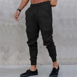 Men's Pants Solid Colour Sports Lace Up Casual Exercise Jogging Hiking Pocket