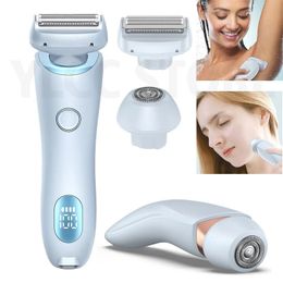 Electric Razors for Women 2 In 1 Bikini Trimmer Face Shavers Hair Removal for Underarms Legs Ladies Body Trimmer IPX7 Waterproof 231225