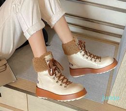 Women Boots Winter Vogue Warm High Quality Genuine Leather Ankle Boots Metal Decoration Cross-tied Ladies Shoes