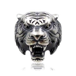 New fashion retro tiger head male ring creative animal Zodiac alloy ring fashion band men's ring party jewelry266K