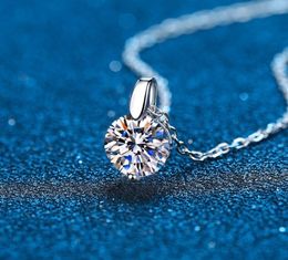 100 Moissanit 925 Sterling Silber 3CT Rundschliff Diamant Solitär Anhänger Halskette für Damen Herren Versprechen Geschenk Schmuck2790723