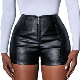 Women's Shorts Fashion Sexy Micro Elastic Black Faux Leather For Women Mid Waist Spring Summer Mini Tight Casual Short Pants Comfy