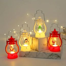 1pc LED Christmas Night Lights, Pony Lamp Ornaments, Portable Small Oil Lamp, LED Electronic Candle Lamp, Christmas Tree Scene Arrange