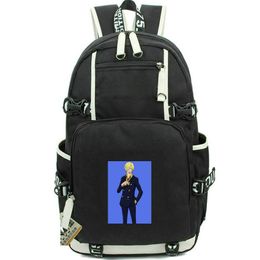 Sanji backpack One Piece daypack Stealth Black school bag Cartoon packsack Print rucksack Casual schoolbag Computer day pack