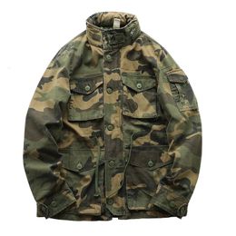 autumn and winter American retro heavy padded jacket military style tough guy pocket tooling coat windbreaker 231225