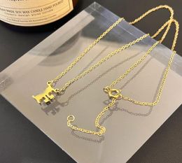 Luxury Design Necklace Chain 18K Gold Plated Stainless Steel Necklaces Pendants Choker Chain Letter Pendant Fashion Womens Wedding3136975