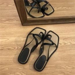 Slippers Black Concise Women Strap Solid Color Non-Slip Fashionable Zapatos Para Mujere Beach Leisure Outdoor Cozy Botte Female