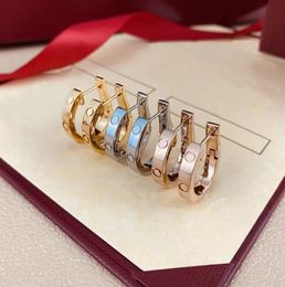 Titanium steel 18K rose gold love earrings Stud for woman exquisite simple fashion C diamond ring lady earrings Jewellery gift4667172