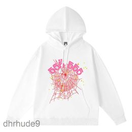 Black and White Designer Hoodie Womens Fashion Clothe Baseball Pullover High Quality Foam Print Spider Web Graphic Pink Sweatshirts Y2k Pullovers Jac BZAA