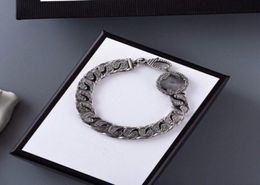 Vintage 925 silver G letter carved vine chain Bracelet men039s and women039s fashion Personalised Street accessories6715439