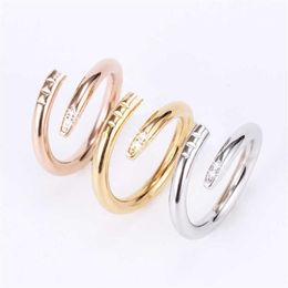 Love ring titanium steel single nail ring European and American fashion street hip-hop casual couple birthday engagement holiday g250Q