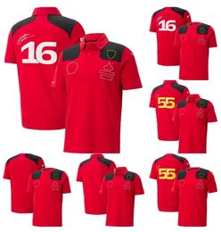 7zop 2024 New Formula One F1 Racing Team Fans T-shirt Polo Men's Shirts Motorsport Driver Red t Shirt Breathable Short Sleeve Jersey Size Children 100cm-6xl