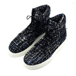 Boots Autumn And Winter Woven Fabric Lace TCR Light Thick Soled Warm Plus Cotton Casual Flat Large Customised Men Shoe