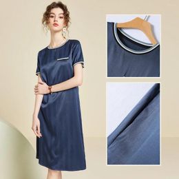 Casual Dresses Women's Fashion Blue Grey Silk 23spring Summer Ladies Sexy Shirt Office Work Daily Beachwear Fairy Body Con Dress