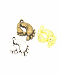 300 PCSLot Metal footprint charms 2015mm baby foot charms good for DIY craft 3 colors9972231